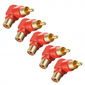 More about 5 Stück RCA Rechtwinklige Steckeradapter Stecker Zu Buchse 90 Grad Rot