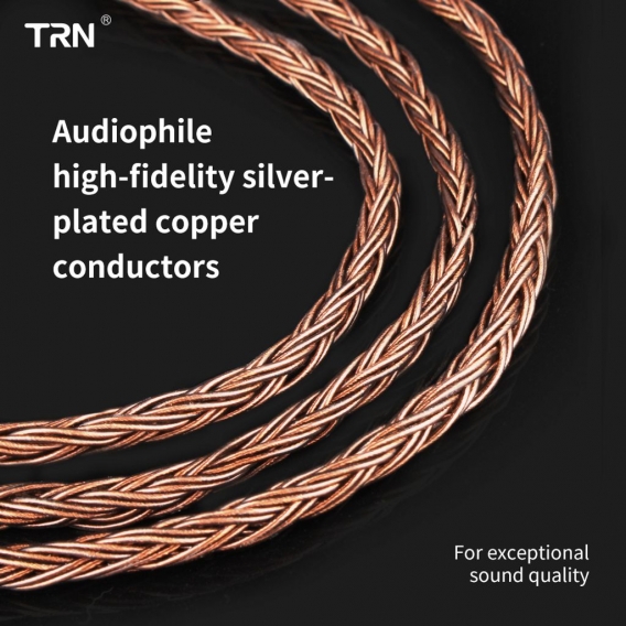 TRN T2 HiFi Upgrade Replaceable Headphone Cable 16 Core Silver Plated 3.5mm Plug Earphone Cord 0,78 mm 2-polig, Farbe：Grau