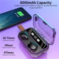 X12 Hi-Fi TWS Bluetooth V5.0 Ohrhörer Stereo Drahtloser Ohrhörer IPX7 Wasserdichte Ohrhörer 8000mAh LED für Xiaomi iPhone Samsun