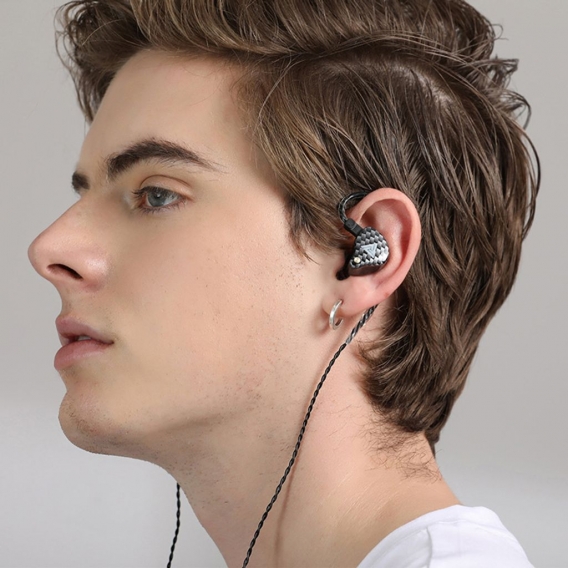 In-Ear Bass Wired Earphones Musik-Ohrhörer mit Mikrofon Schwarz