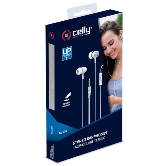 Celly ohrhörer UP500 In Ear 3,5 mm Audioklinke 120 cm weiß