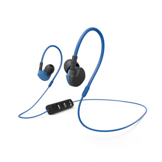 Hama In-Ear-Kopfhörer Active BT Schwarz/Blau Clip-On Sport Bluetooth Mikrofon