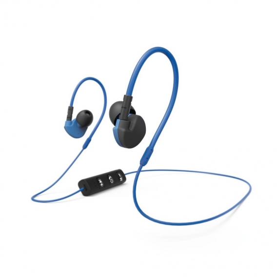 Hama In-Ear-Kopfhörer Active BT Schwarz/Blau Clip-On Sport Bluetooth Mikrofon