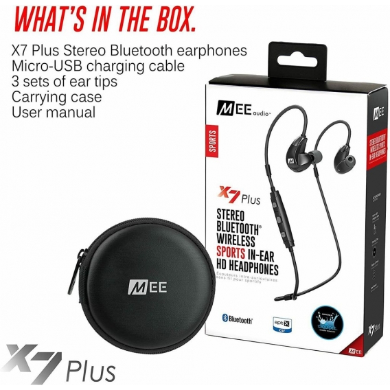 Mee Audio ep-x7plus-bk-mee Stereo-Bluetooth Wireless Sports in-Ear HD Kopfhörer