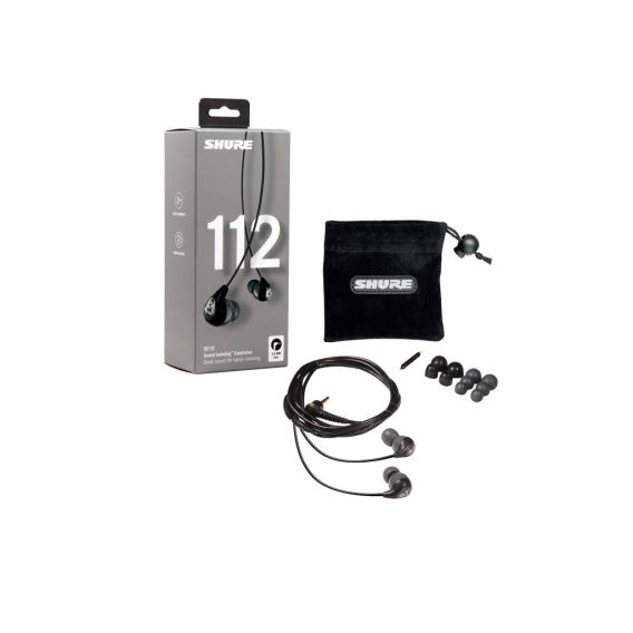 Shure Earphones SE112-GR-EFS SE112 Professional Sound Isolating™ Ohrhörer 3,5 mm Klinke Grau