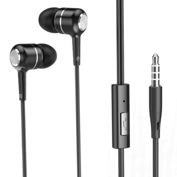 AcserGery Universelle 3,5-mm-In-Ear-Ohrhörer mit Kabel / Metall-Bass-HIFI-Ohrhörer mit Mikrofon für Mobiltelefone