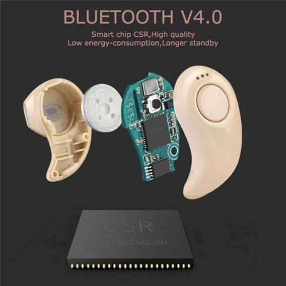 AcserGery Drahtloser Mini-Bluetooth-In-Ear-Kopfhörer / Freisprech-Super-Bass-Stereo-Ohrhörer / Laufendes Sport-Headset mit Mikro