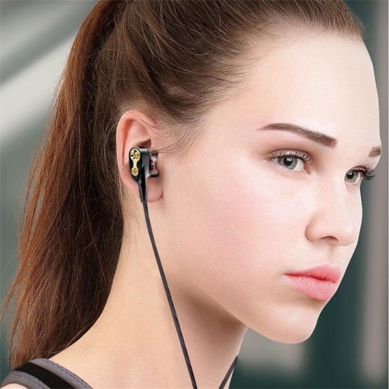 AcserGery 3,5-mm-In-Ear-Kopfhörer mit Kabel / Dual-Drive-Stereo-Ohrhörer / Sport-Headset mit Mikrofon für Universal-iOS-iPhone-A