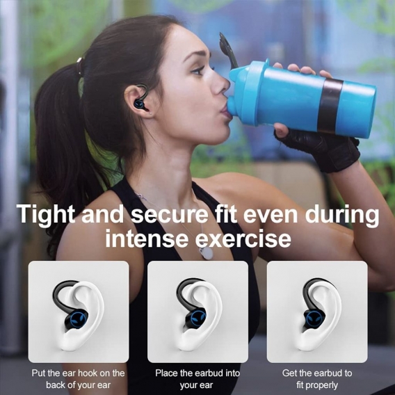 AcserGery Bluetooth 5.1-Kopfhörer, IP7 wasserdichter Sport-Funkkopfhörer, Hi-Fi-Bluetooth-Headset, 3D-Sound-Stereo-Headset mit i