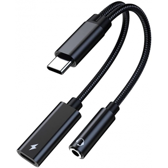 AcserGery USB-C-Adapter 3,5-mm-Klinkenlade + Kopfhöreranschluss für Galaxy Note20/S20/Note 10/S9/S10, Huawei P30/P40 Pro/Xiaomi,