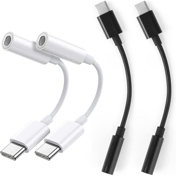 AcserGery USB-Typ-C-Kopfhöreranschluss-Audioadapter 4-teiliger Kopfhöreradapter für Telefon USB-Typ-C-Kopfhöreranschluss-Audioad