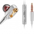 AcserGery Dual-Dynamic Quad-Core 3,5 mm Noise Isolation Sport In-Ear-Kopfhörer mit Mikrofon und Subwoofer-Kopfhörer für Universa