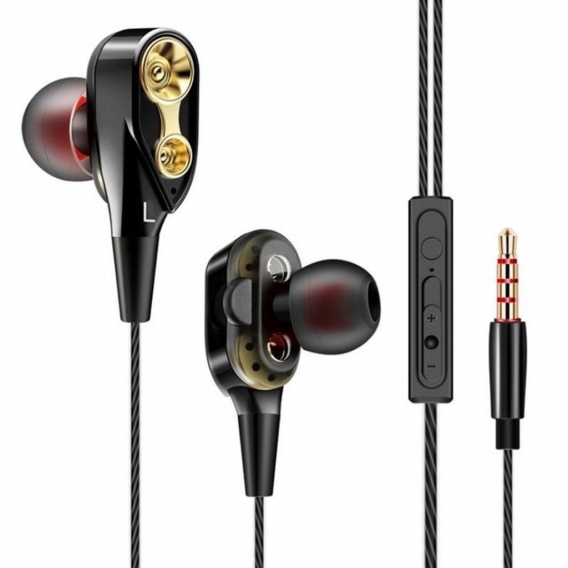 AcserGery Double Unit Drive In Ear Kopfhörer Bass Subwoofer Kopfhörer für Telefon DJ Mp3 Sport Kopfhörer Headset Ohrhörer