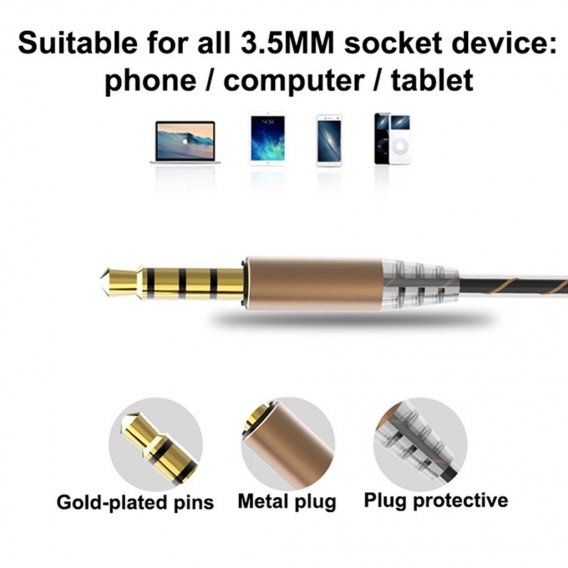 AcserGery 3,5 mm kabelgebundene Kopfhörer mit Mikrofon im Ohr für iPhone Samsung Xiaomi OPPO HUAWEI Ohrhörer Dual Drive Stereo S