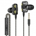 AcserGery Dual-Dynamischer Quad-Core 3,5 mm Noise Isolation Sport In-Ear-Kopfhörer mit Mikrofon und Subwoofer-Kopfhörer für Tele