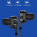 AcserGery Dual-Dynamischer Quad-Core 3,5 mm Noise Isolation Sport In-Ear-Kopfhörer mit Mikrofon und Subwoofer-Kopfhörer für Tele