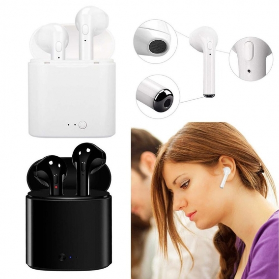 Pyzl Mini-Kopfhörer Bluetooth i7 i7s Kopfhörer TWS Twins Wireless Earbuds für iPhone Android Universal