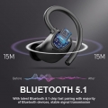 Pyzl Bluetooth 5.1 Kopfhörer, Kabellose Sport-Ohrhörer IPX7 Wasserdichtes Bluetooth-Headset 48H Hi-Fi Stereo mit Dual Mic, CVC 8