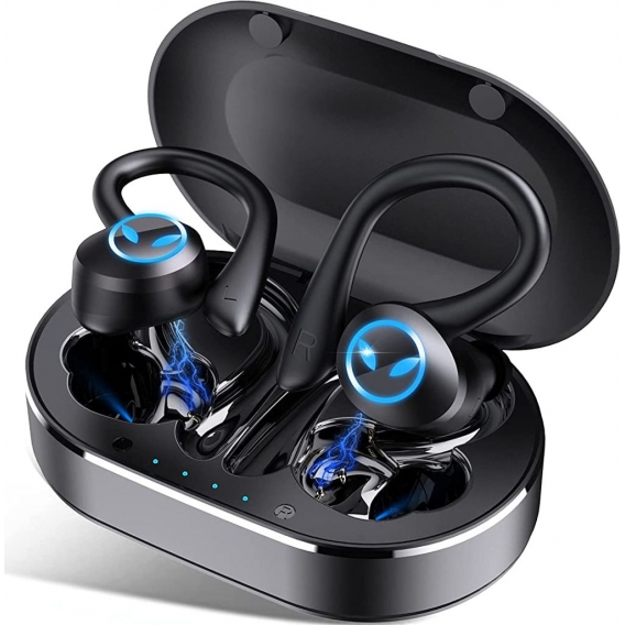 Pyzl Bluetooth 5.1-Kopfhörer, IP7 wasserdichter Sport-Funkkopfhörer, Hi-Fi-Bluetooth-Headset, 3D-Sound-Stereo-Headset mit integr