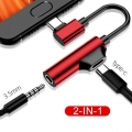 Pyzl Typ C auf 3,5 mm Audioadapter 2 in 1 Ladeschnittstelle USB C auf Kopfhöreradapter für iPad 2018 Pro Letv usw