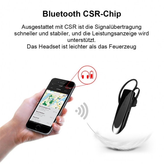 Bluetooth Headset Wireless Freispruch Telefon 5.0 Bluetooth-Headset mit Mikrofon für iPhone Samsung Huawei mit 30 Tage Standby S