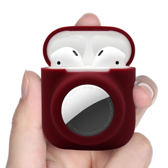 Hülle für Airpods 1 & 2, 2 in 1 weiche Schutzhülle für Apple AirTags und AirPod 1 & 2, Kopfhörer GPS Bluetooth-Tracker Skin Ultr