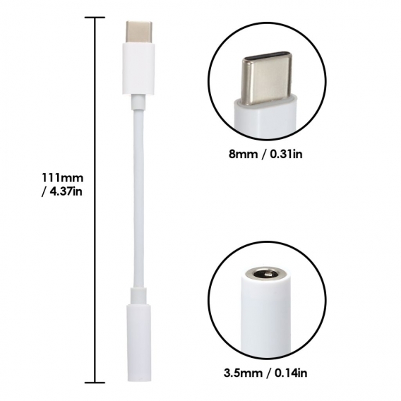 USB C auf 3,5 mm Kopfh?rerbuchse Adapter mit Digital Audio Kabel Typ C Klinkenadapter fš¹r HUAWEI XIAOMI OPPO SAMSUNG