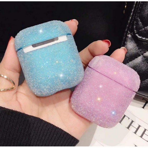 Airpods Hülle,Airpods Hülle Case,Schön Orange Glitzer Strass Hard Silikonhülle Kratzfeste Schutzhülle Transparent Liquid Skin De