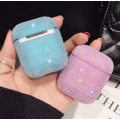 Airpods Hülle,Airpods Hülle Case,Schön Orange Glitzer Strass Hard Silikonhülle Kratzfeste Schutzhülle Transparent Liquid Skin De