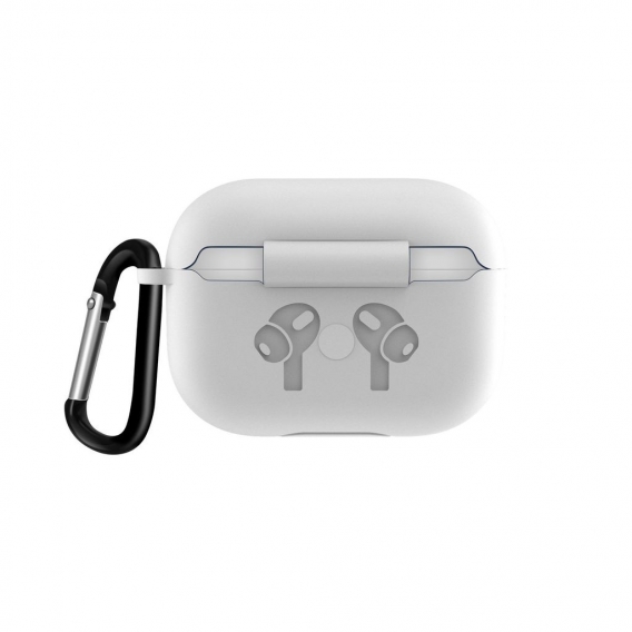 Ladeschachtel mit Silikonhülle und Schnalle für Apple Airpods Pro ,Weiß