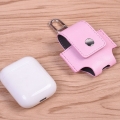 Kunstleder Tasche für Apple AirPods Rosa Schutz Etui Tasche Halter Halterung Zubehör