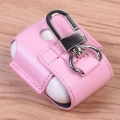 Kunstleder Tasche für Apple AirPods Rosa Schutz Etui Tasche Halter Halterung Zubehör