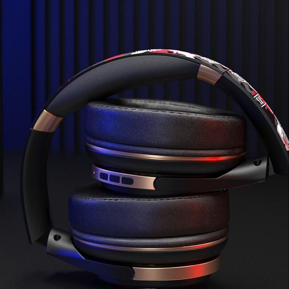Wireless & Wired Bluetooth Kopfhörer Headset Über Ohr Klapp, 24Hrs Spielzeit, Weiche Ohrpolster Farbe Schwarz