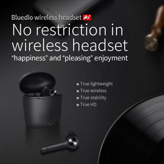 Bluedio Hi BT 5.0 Sport-Headset Drahtlose Kopfh?rer Mini-Kopfh?rer-Ladebox