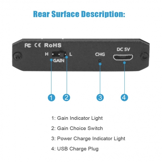 Aluminium Portable Headset Verst?rker HiFi Audio Kopfh?rer Verst?rker Sound Improver AMP 1000mAh mit 3.5mm Port