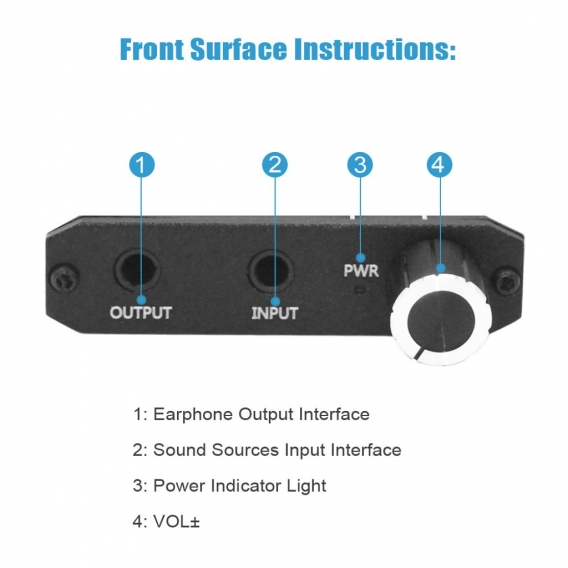 Aluminium Portable Headset Verst?rker HiFi Audio Kopfh?rer Verst?rker Sound Improver AMP 1000mAh mit 3.5mm Port