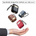 Ledertasche kompatibel mit Airpods Drahtlose Kopfhoererabdeckungen Kompatibel mit Air Pods Kopfhoererbox Schutzhuelle mit Klette