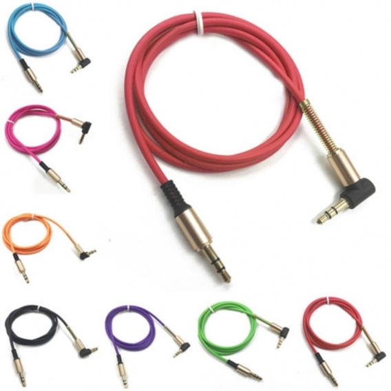 AcserGery 1 m 3,5-mm-Klinken-Audiokabel-Adapter Stecker auf Stecker 90 Grad rechtwinkliger flacher Aux-Audio-Adapter