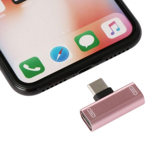 AcserGery Universal-Typ-C-zu-Typ-C-Adapter, Mini-Kopfhörerbuchse, Audiokonverter, USB-C, Metall-Schnellkabelanschluss, AUX-Split