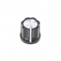 AcserGery 1pc Knob Button 180D-Schaft Halbmondloch Gitarrenverstärker Pflaumenform Aluminiumkappe