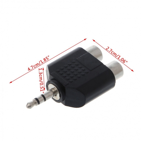 AcserGery 3,5-mm-Stereo-Audio-Stecker auf 2 Cinch-Buchsen Y-Splitter-Adapter