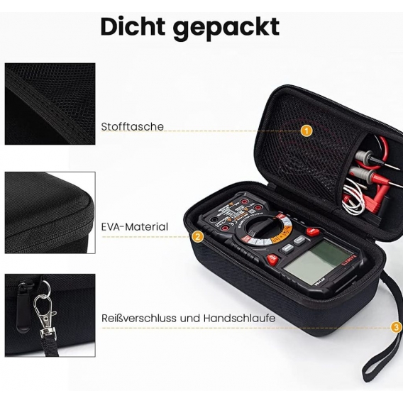 Hart Tasche Schutzhülle für Digital Multimeter HT118A (NUR EINE TASCHE, Multimeter und Zubehör nicht enthalten)