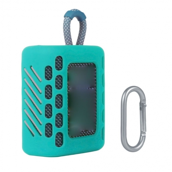 AcserGery Stay Silikon Schutzhülle Case Cover Karabiner für -JBL GO 3 Bluetooth-kompatibel