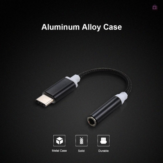 AcserGery Typ-C auf 3,5-mm-AUX-Audiokabel-Konverter-Adapter, USB-C-Stecker auf 3,5-mm-Kopfhörerbuchse, Ersatz für Huawei