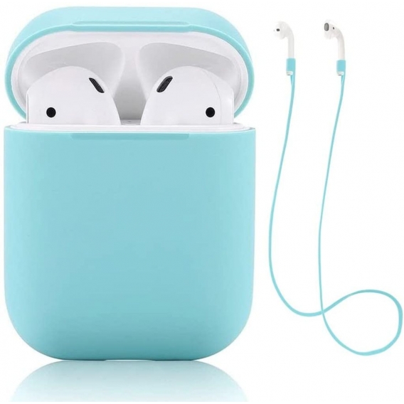 AcserGery Airpods Schutzhülle Airpod Case Airpods Case Hülle.Airpods Schutzhülle Silikonhülle Abdeckung Haut mit Sport Strap für