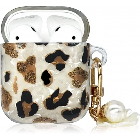 More about AcserGery Cute Leopard Case für AirPods 1&2, stoßfeste 360° Ganzkörper-Schutzhülle für Frauen und Mädchen, kompatibel mit Apple 