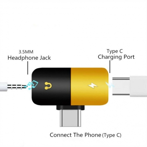 AcserGery Klinkenverlängerung Kopfhörer Aux auf 3,5 mm Typ C Konverter Adapter USB C 2 in 1 schick