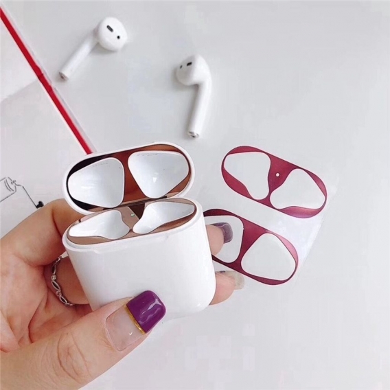 AcserGery Apple AirPods Case Protection Sticker Staubschutzabdeckung aus Metall zum Schutz der AirPods vor Metallspänen