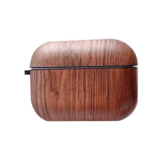 AcserGery Für Apple Airpods 1/2 Pro Wood Grain Design Case Hard PC Transparente Kopfhörerabdeckung mit Haken