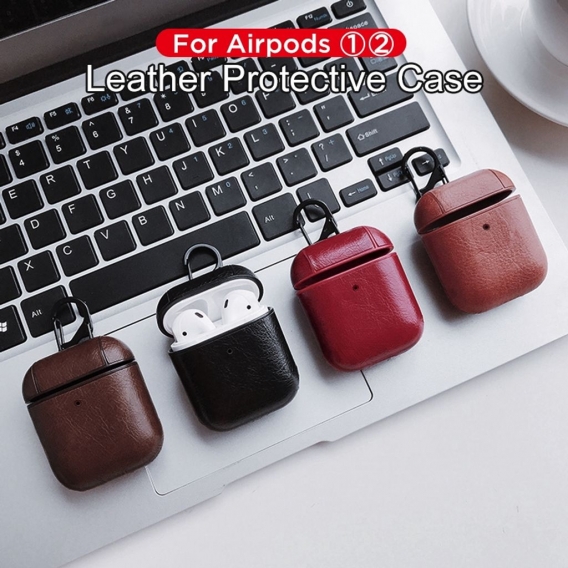 AcserGery Lederschutzhülle für Apple Wireless Bluetooth Kopfhörer für Airpods 1 2 Ladebox Cover